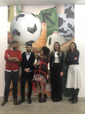Annabel Rhodeen Spring, MA '12 (far right) at Edel Assanti gallery opening in London with artist ...
