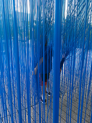 Installation at the Perez Art Museum by Kinetic and Op artist Jesus Raphael Soto