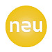 A yellow circle with the lowercase white letters neu in the center.