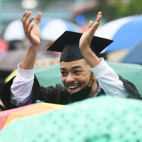 Student graduate at Commencement 2022 ceremony