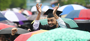 Student graduate at Commencement 2022 ceremony