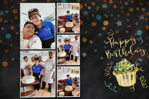 Lisa LaRusso, a longtime employee in Dining Services, celebrates a birthday milestone.