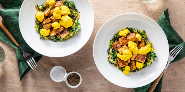 Swiss Chard with Cajun Tofu