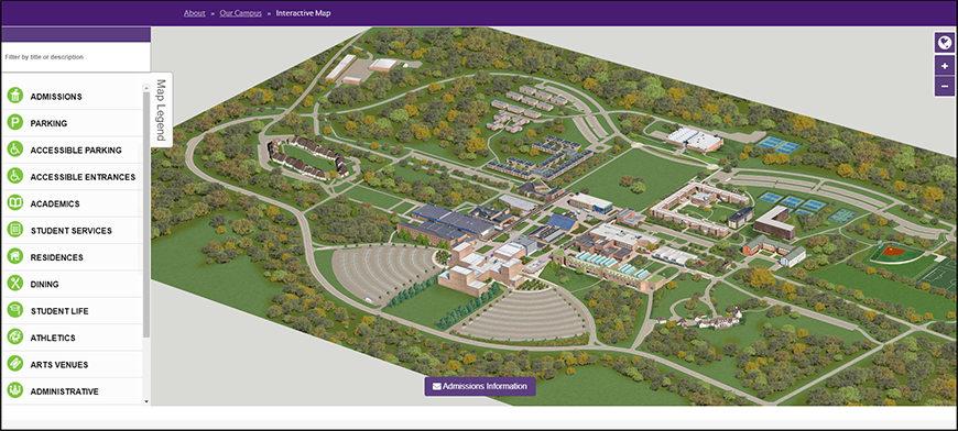 Interative Purchase College Campus Map