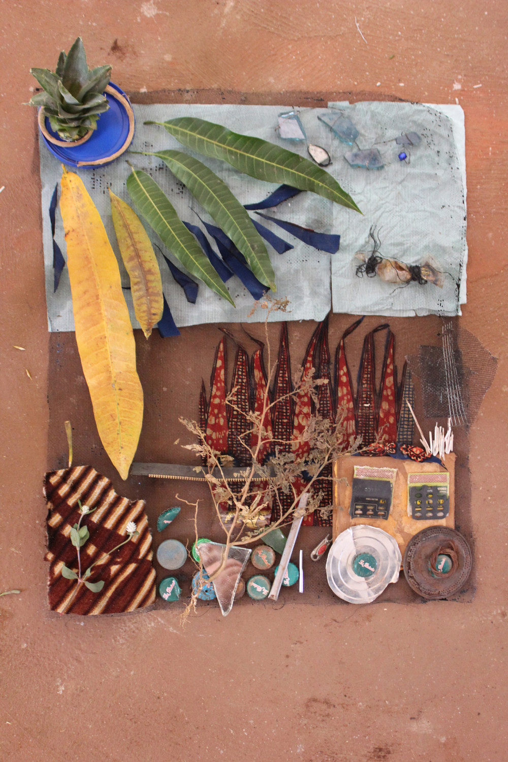 Collage by students in the Printmaking in Benin class