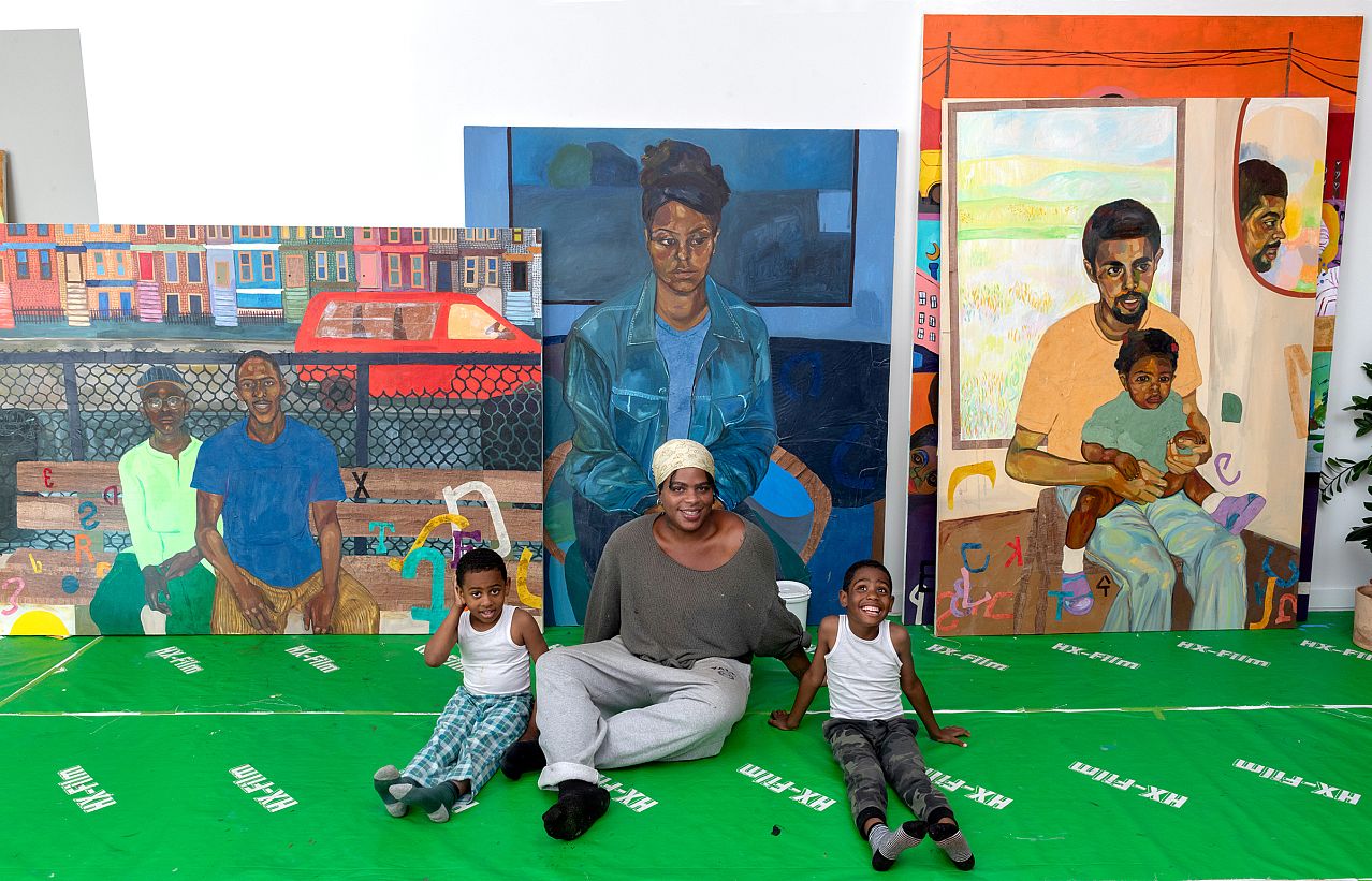 Khalif Thompson '18 in the studio.