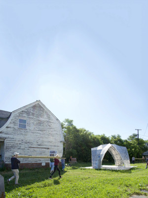 Students work on site, American RIAD Project in Detroit