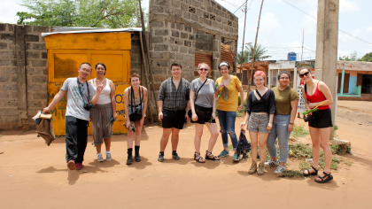 Students in the Printmaking in Benin class