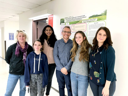    From left: Amelia Whitehurst '22 (Biology, Chemistry minor) and students Felicia Conheady (Biology, Environmental Studies minor), Suha...