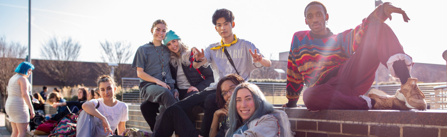 Students on the main plaza