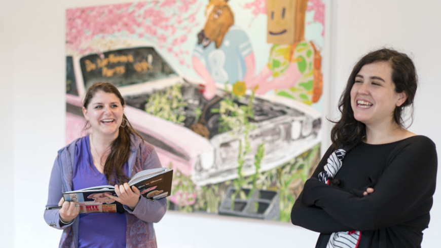 Graduate students in the gallery