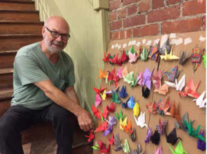 Michael Dwyer '87 installs 1000 Cranes