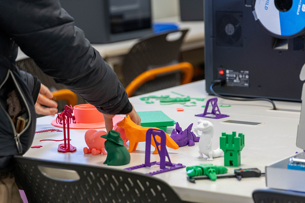 The campus community celebrated the opening of the new Interactive Media Lab in the Library, where art and technology integrate.