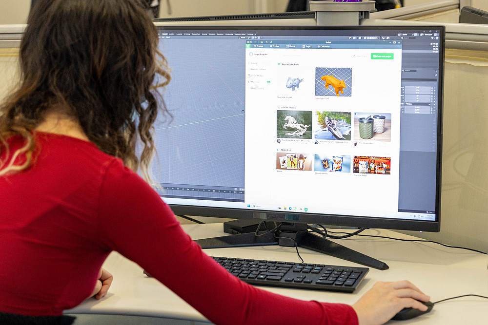 The campus community celebrated the opening of the new Interactive Media Lab in the Library, where art and technology integrate.