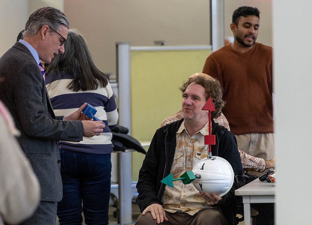 The campus community celebrated the opening of the new Interactive Media Lab in the Library, where art and technology integrate.