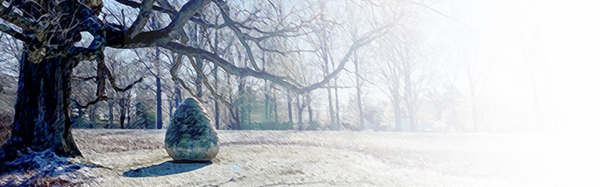 Winter Scene with Andy Goldsworthy installation.