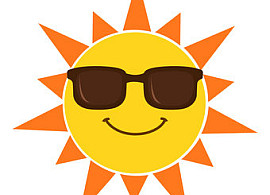 cartoon sun with sunglasses