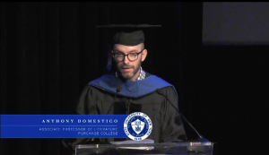 Literature professor Anthony Domestico speaks at the SUNY Chancellor's Inauguration