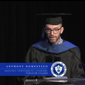 Literature professor Anthony Domestico speaks at the SUNY Chancellor's Inauguration