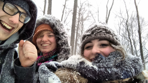 Students in Snow