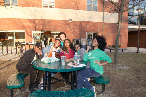 Students Outside Starbucks