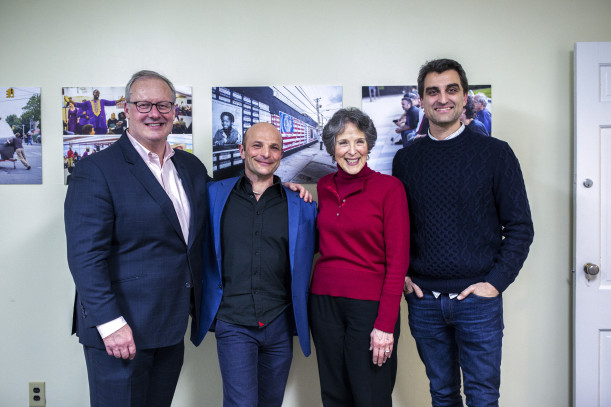 Provost Barry Pearson; Christopher Robbins, Director, School of Art+Design, and co-founder of Ghana Think Tank; Katherine Vockins, RTA founder and executive director; and Eric Gottesman, Purchase College assistant professor of Art + Design and co-founder of For Freedoms.