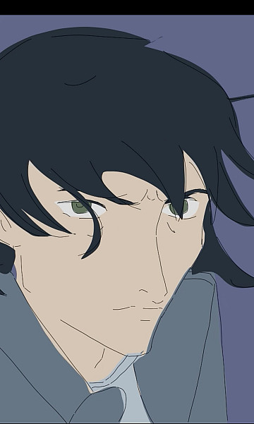 a picture of a boy with black hair and gray shirt