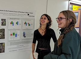 Photo of environmental Studies Major students presenting their research poster