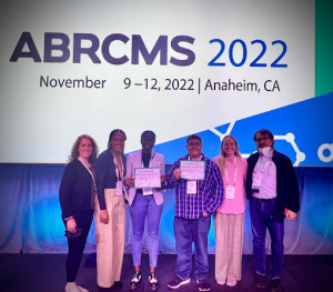 (Left) Ruth-Ann Gordon & Mauro David Cortina (right) hold their awards accompanied by the rest of our bridges students, Prof. Jonas a...