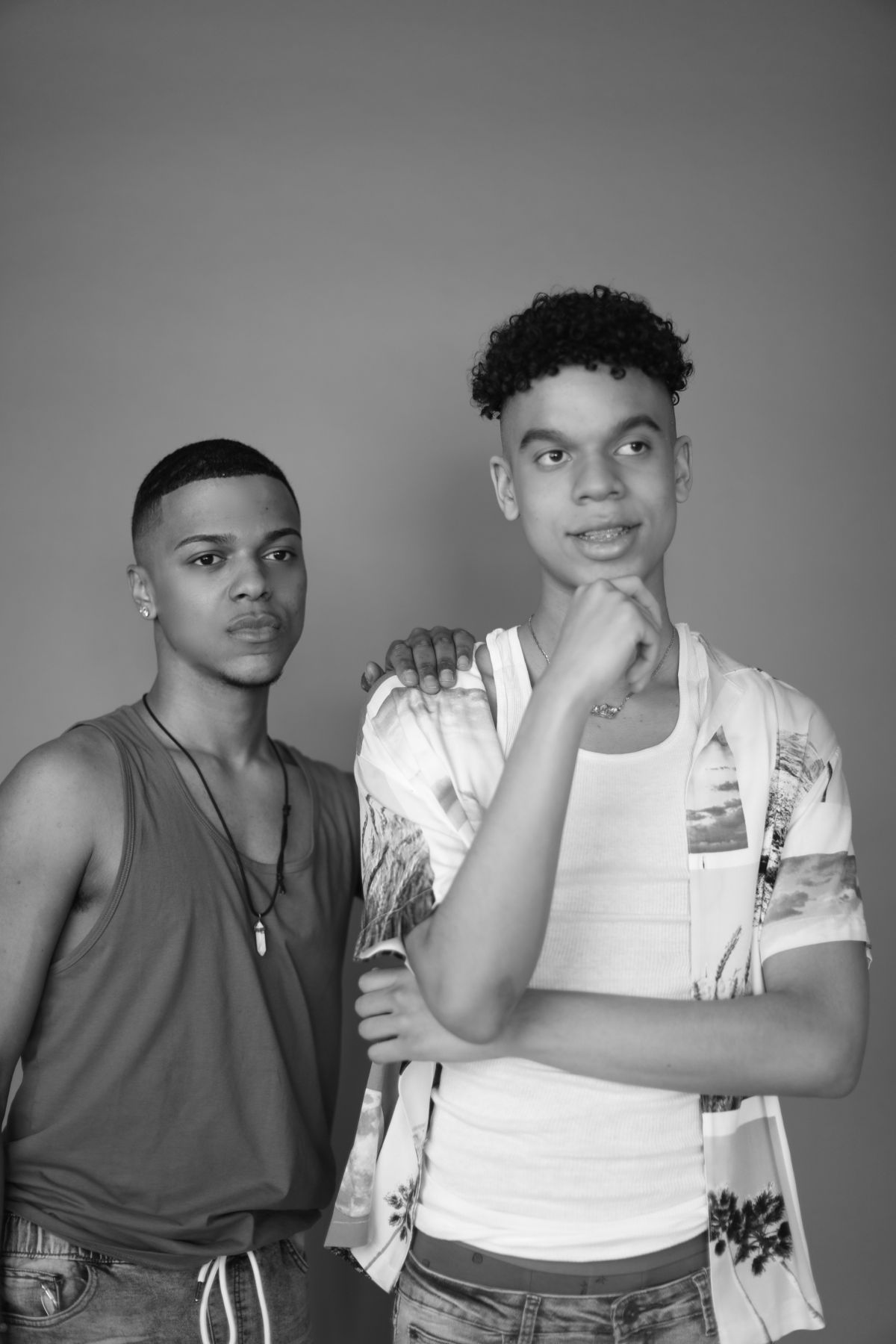 Wesley De Jesus Bruno, Los Dos Hermanos The Two Brothers, Black and White Photograph, 10 x 15
