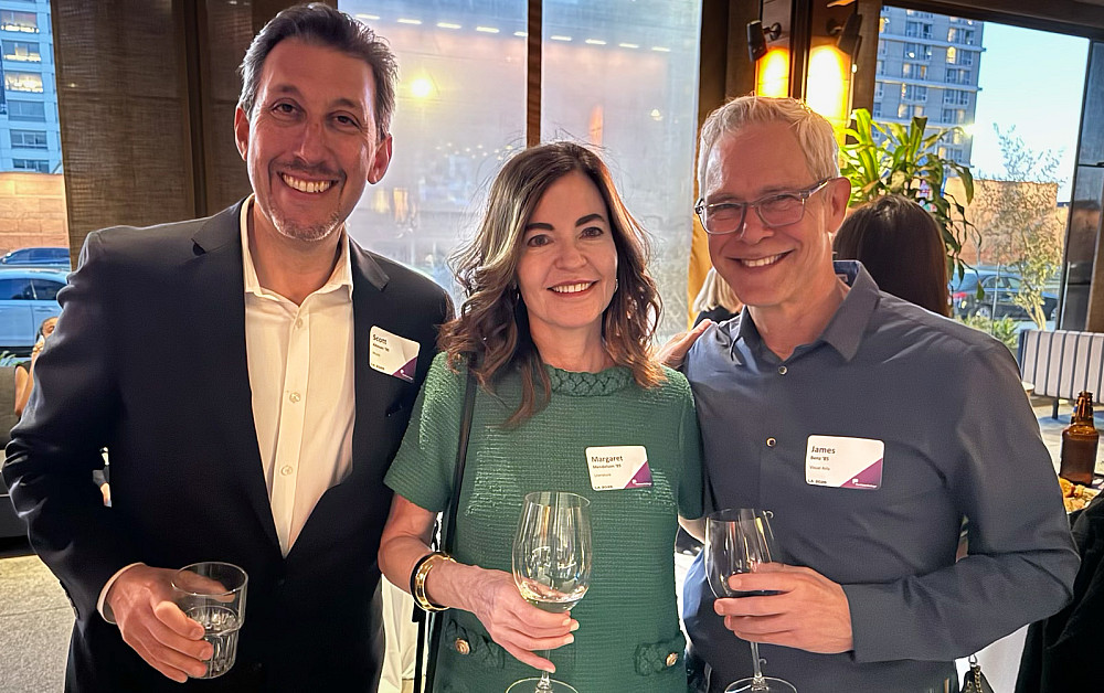 Scott Altman '90 (left) at a Los Angeles reception of Purchase College alumni prior to the Grammy Awards on February 1, 2026.
