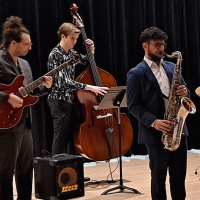    Students of the Conservatory of Music's Jazz Studies program perform at the New Rochelle Public Library February 13, 2023 