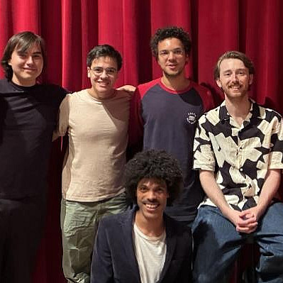Faculty Member Wayne Tucker leads an ensemble of students of Jazz Studies in a performance at Jazz Forum. 