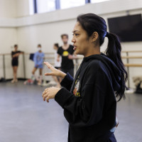 Keerati Jinakunwiphat choreographing her new ballet for New York City Ballet, Wednesday, November 16, 2022. Credit Photo: Erin Baiano