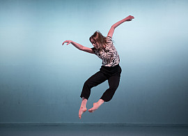 Photo of dancer taken in mid-jump