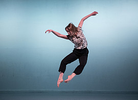    Photo of dancer taken in mid-jump 