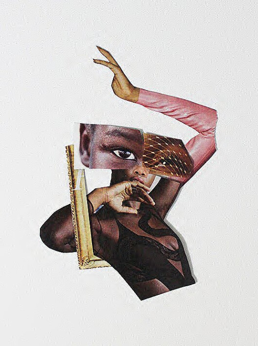 BONES OF RYTHM Lily Woman in collage.