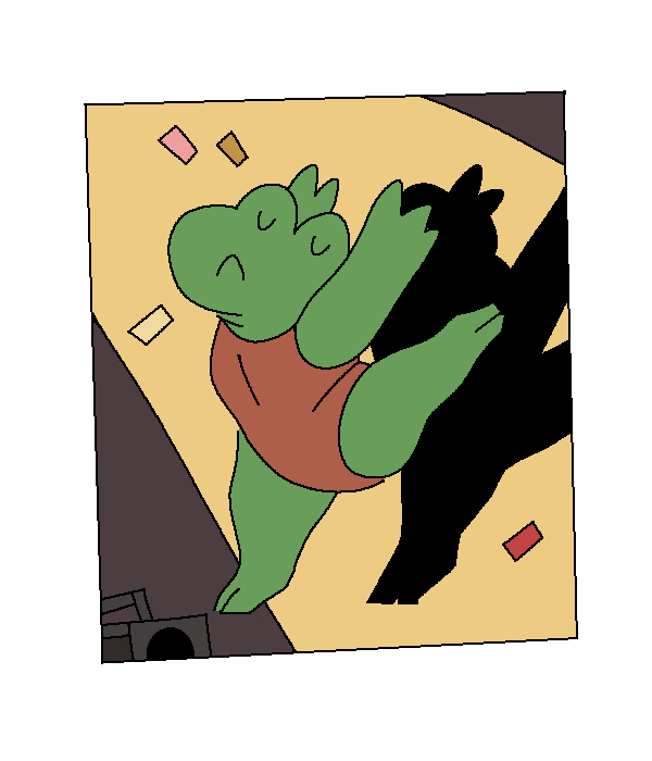 Frog doing ballet.
