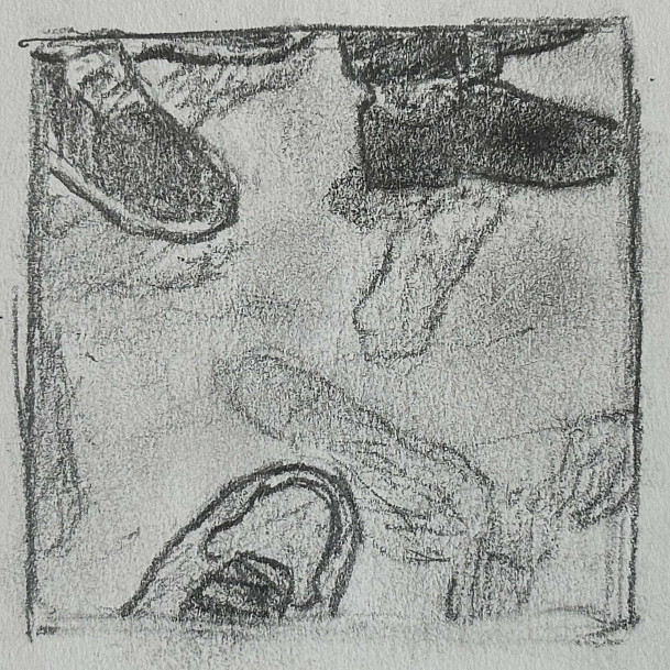 Shoes in black and white.