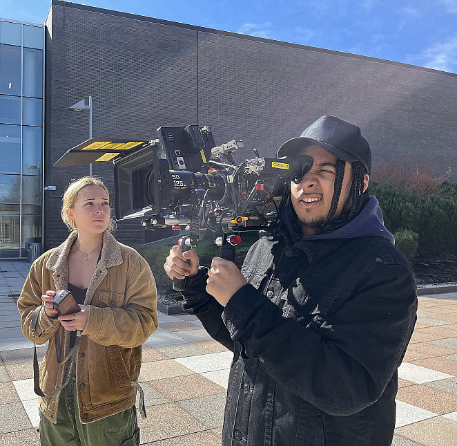 Handheld film shoot in BFA Film class