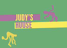 a green background with stylized figures and the title text in bold yellow and purple letters, highlighted in the opposite color