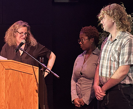 Associate Professor Rachel Dickstein with inaugural winner Amaya Adu '25 and Runner-up   of The Philip McCormick Waller Directing Sc...