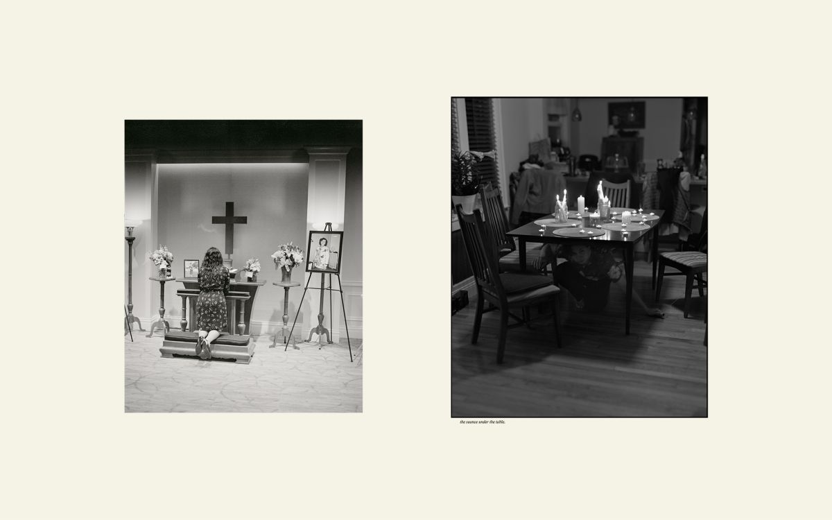 James Skehan, Abuela's Funeral / Seance Under the Table_Diptych Spread, Photo, 12 x19.2, 2020-20...