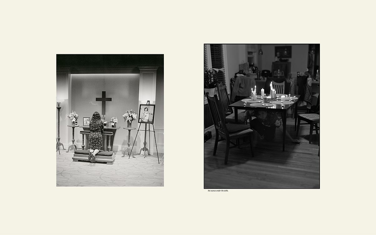 James Skehan, Abuela's Funeral / Seance Under the Table_Diptych Spread, Photo, 12 x19.2, 2020-20...