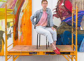 Sarah Faux in her studio, 2022, Photo by JSP Art Photography