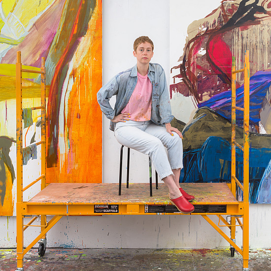 Sarah Faux in her studio, 2022, Photo by JSP Art Photography