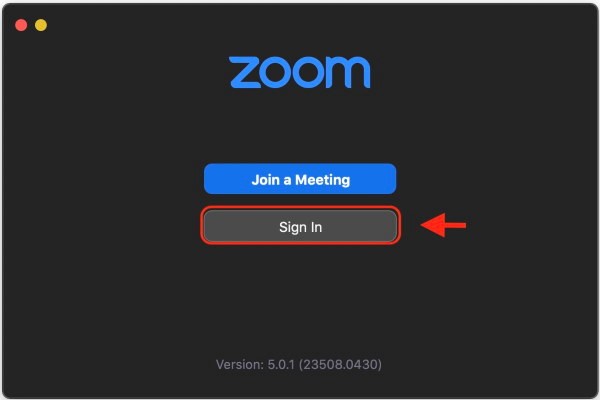 Zoom sign in with client