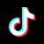 TikTok Icon 2026 Black Square with TikTok logo in white with offset cyan and red outline