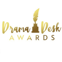 Drama Desk Awards in gold with a feather award between the words.