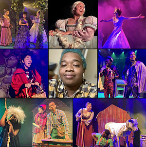 Collage of costume designs by Terrell Jenkins '22